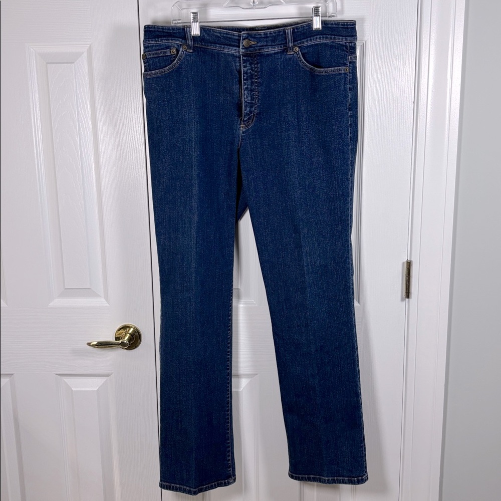 Ralph Lauren Jeans Co Size 16 Blue Heritage Straight Mid Rise Dark Wash